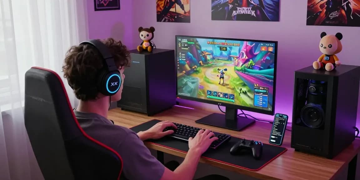 Engaging adult gaming setup featuring a player focused on an exciting xxx game.