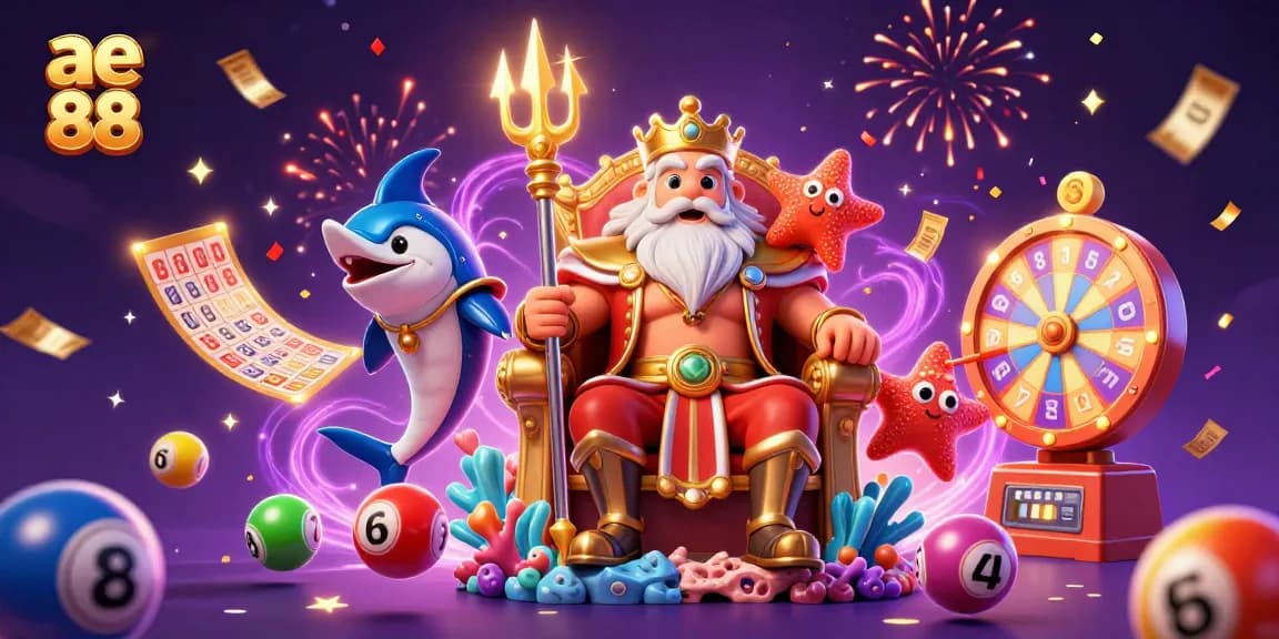 Experience the excitement of ae 88 lottery games with vibrant elements and festive atmosphere in this illustration.