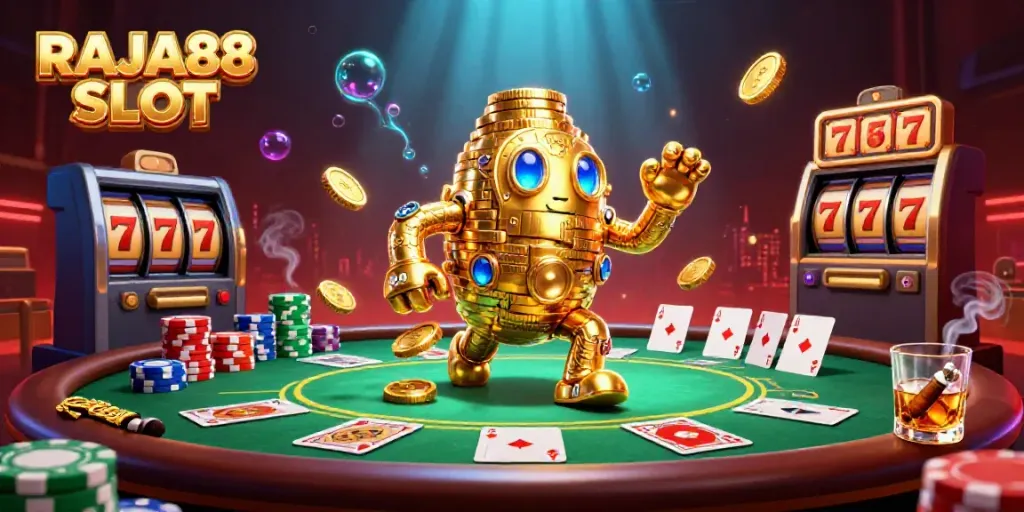 Engage in thrilling play with RAJA88 SLOT, featuring dynamic golem and captivating poker elements.