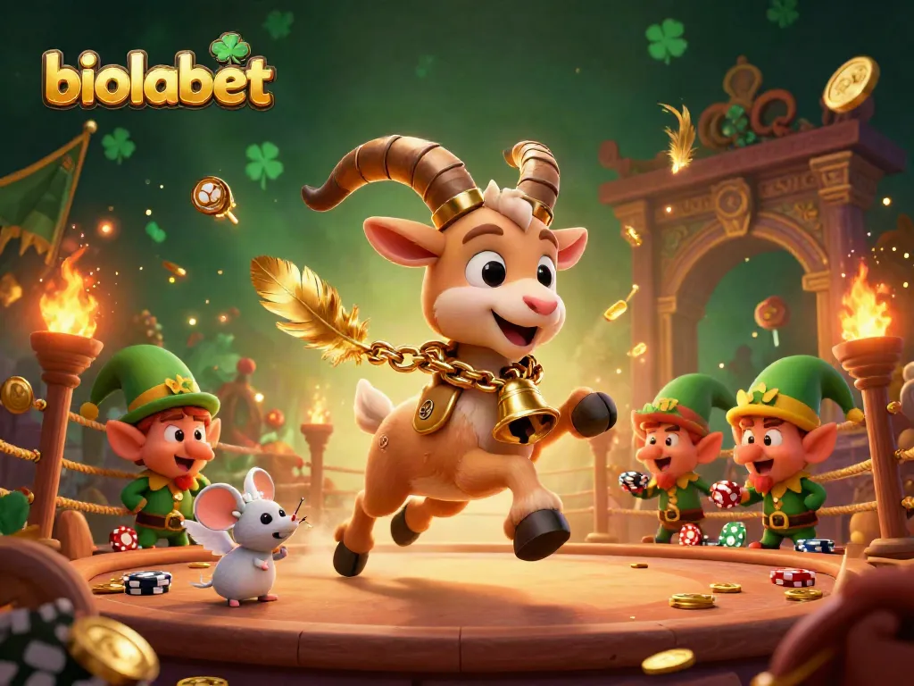 Experience the thrill of biolabet with a lively casino scene featuring unique characters engaged in playful chaos.