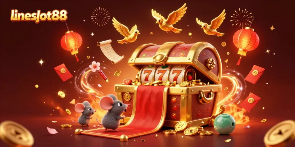 Experience the excitement of lineslot88 with 3D golden treasures and slot games igniting the casino atmosphere.