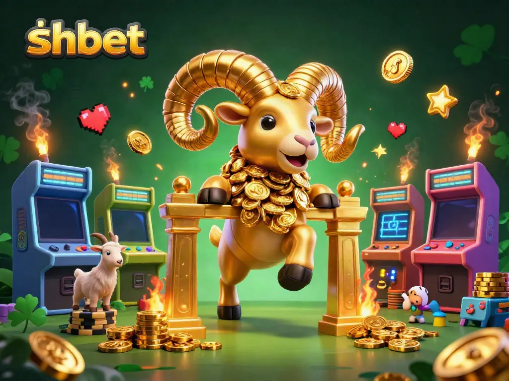 Experience thrilling action at shbet with a golden ram charging through a vibrant casino scene.