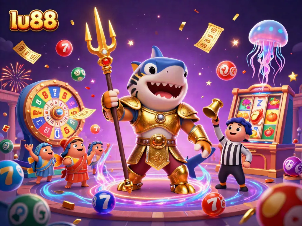 Experience thrilling action with lu88 as a fierce tiger shark battles in a vibrant casino world