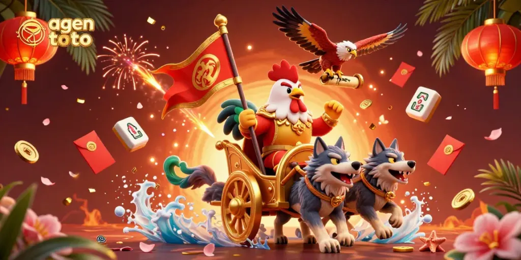 Genggam kemenangan dengan agen toto, dengan ayam jantan dan chariot emas dalam aksi!