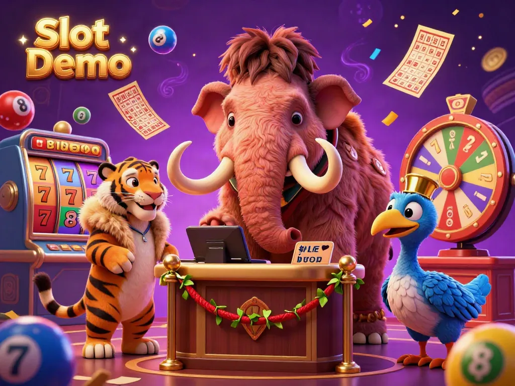 Experience the excitement of Slot Demo with colorful casino characters in a dynamic 3D scene.