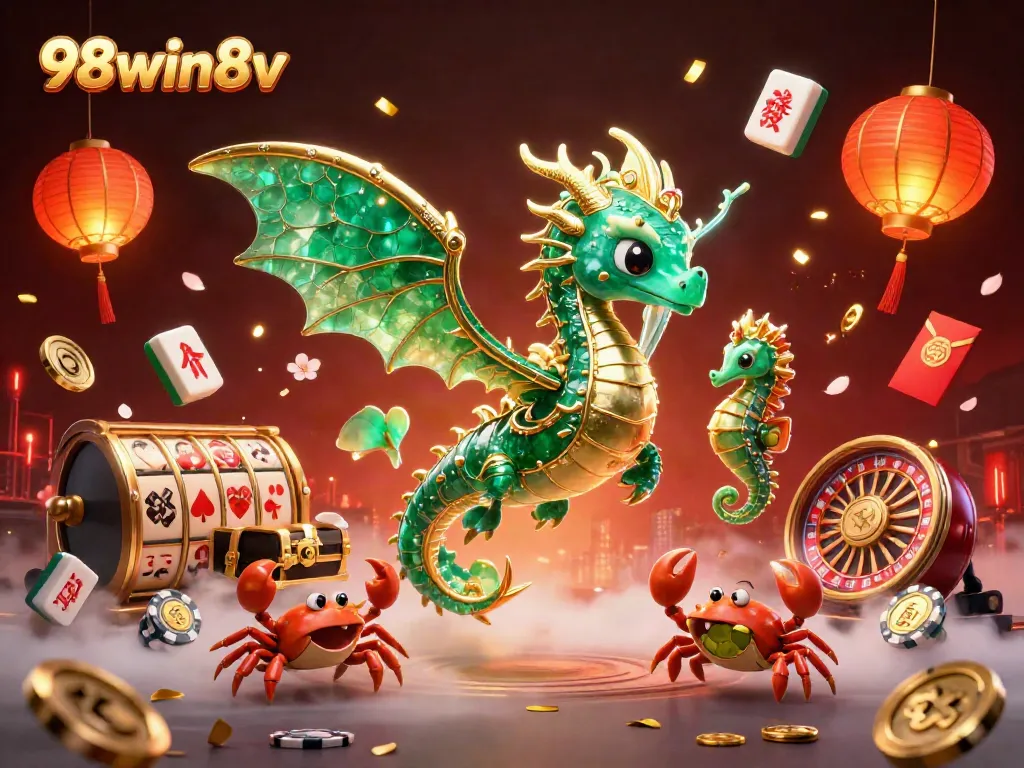 Experience the excitement of 98win8v with vibrant casino elements showcasing a treasure-filled adventure.
