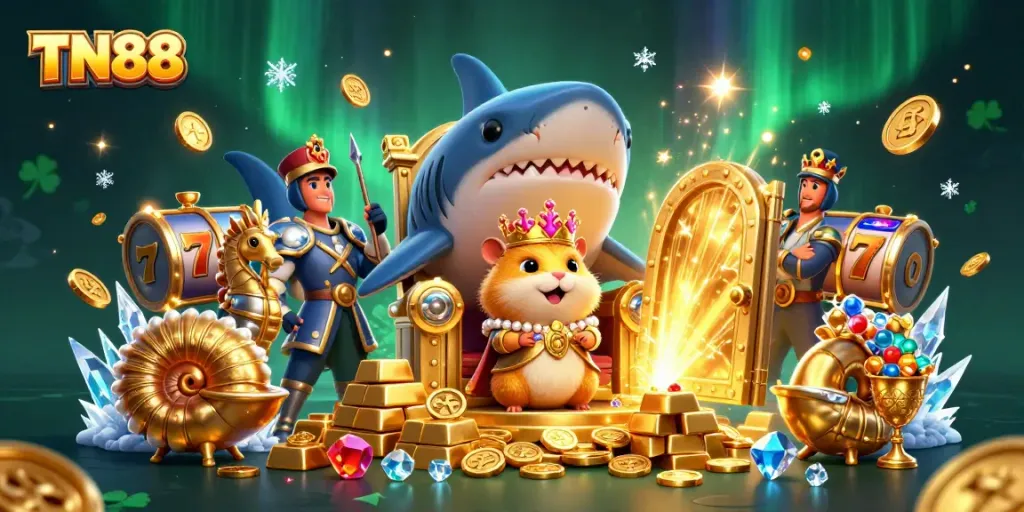 Experience the thrill of TN88 at an online casino with vivid gambling scenes.