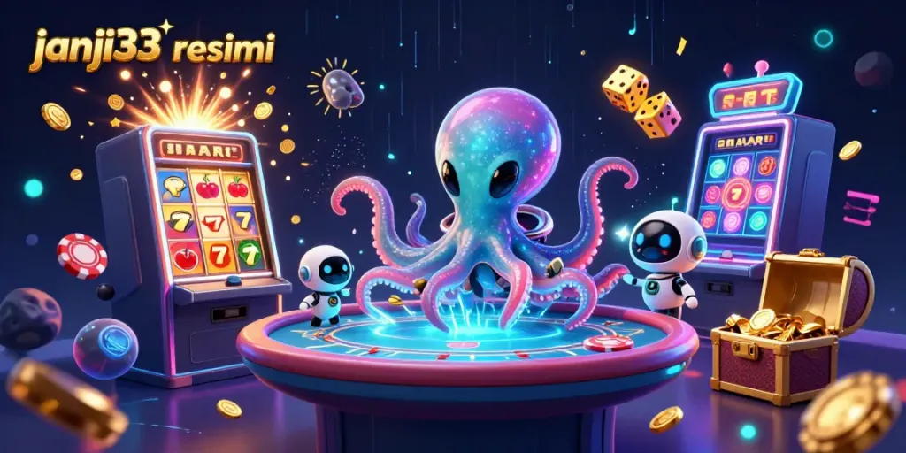 Menggenggam kemenangan besar di janji33 resmi dengan mesin slot 3D yang berkilau dan karakter luar angkasa.