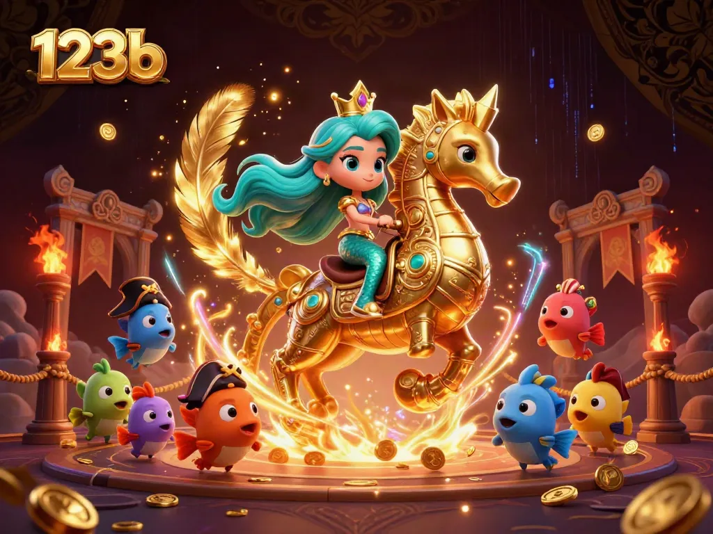 Players explore the exciting atmosphere of 123b casino with a vibrant underwater scene.