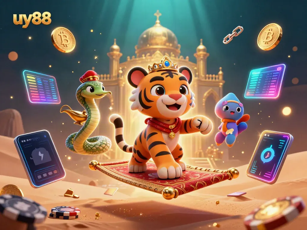 Engage with uy88’s exciting features, showcasing a vibrant 3D casino setting.