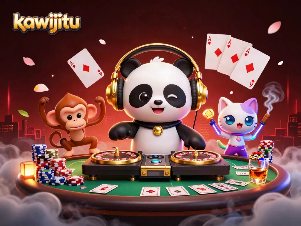 Menggunakan kawijitu untuk menghidupkan suasana dengan DJ panda, monyet breakdance, dan kucing rave.