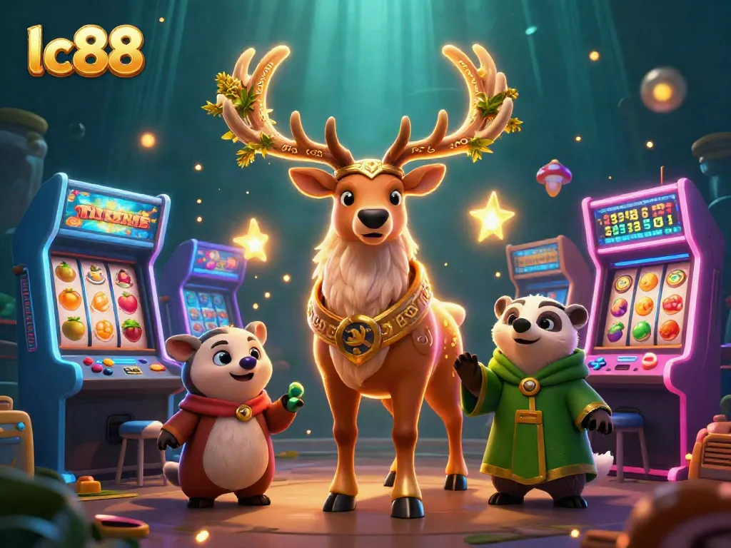 Engage with lc88's vibrant casino experience through a colorful scene of gaming fun.