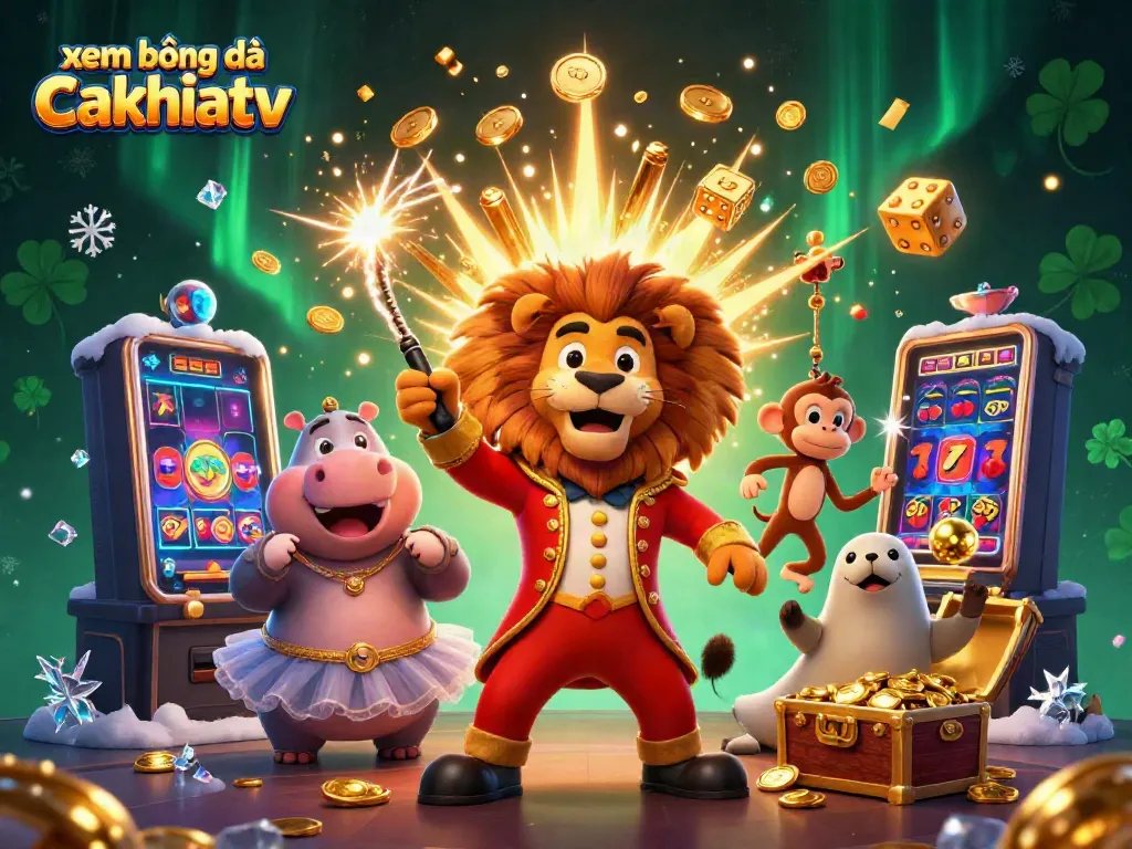 Experience xem bóng đá cakhiatv through a vibrant 3D illustration of lively casino characters.