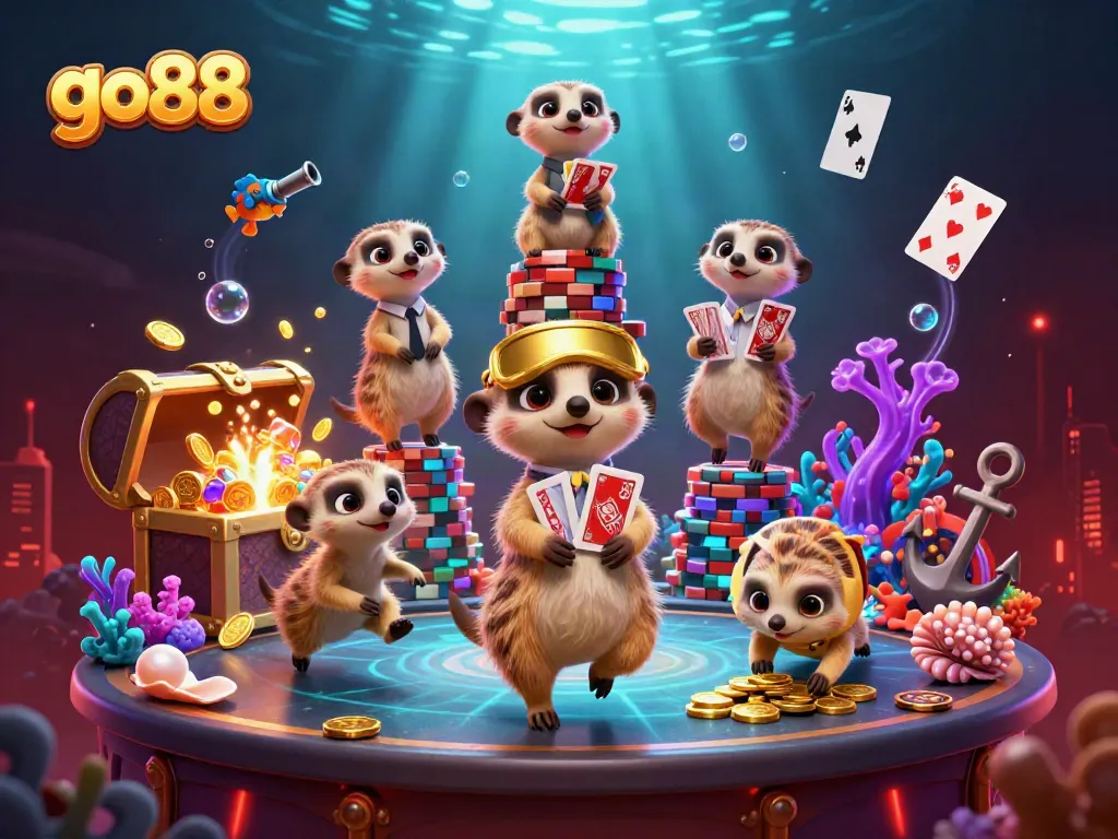 Experience the lively go88 casino world as meerkats run a vibrant gaming scene filled with treasure and excitement.