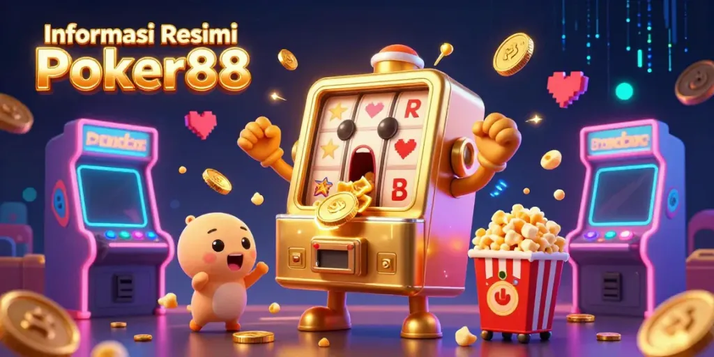 Experience the thrill of winning with Informasi Resmi Poker88 in this vibrant casino scene filled with cheer and excitement.