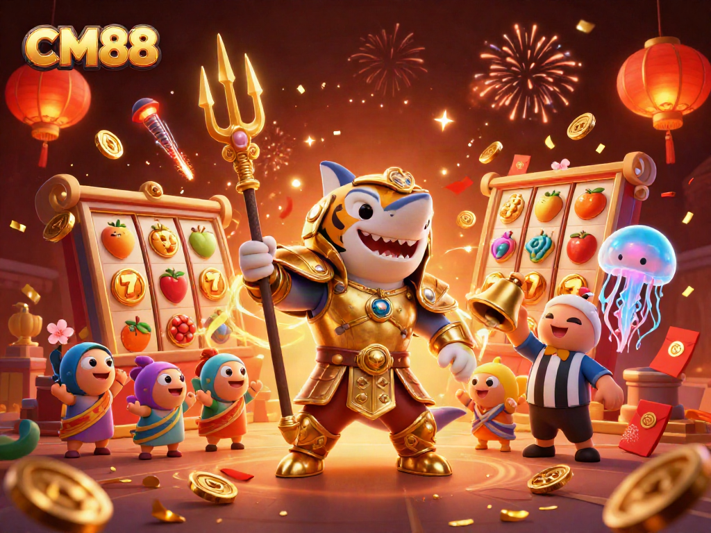 Join CM88 for an exhilarating underwater casino adventure with epic slot reels and vibrant characters.