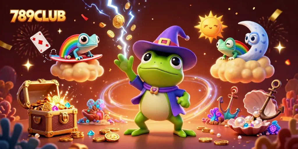 Engage with 789CLUB’s vibrant gaming scene featuring enchanting characters and a burst of coins.