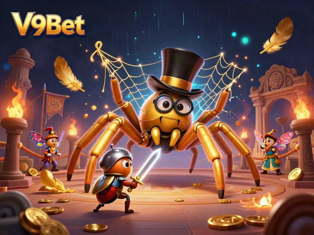 Experience V9Bet’s immersive casino atmosphere with vibrant characters and dynamic gaming elements.