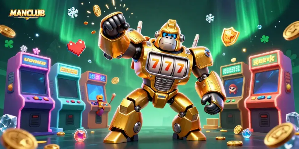 Engage in winning slots with the MANCLUB mech and dynamic gaming elements.