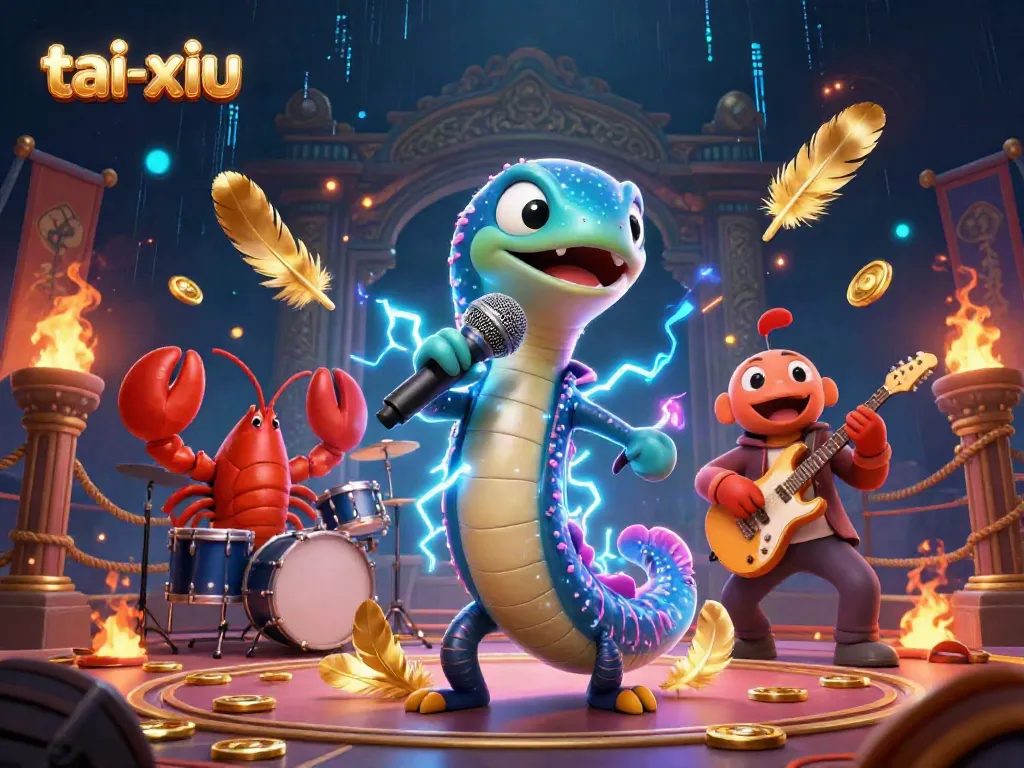 Experience the thrill of tai-xiu with a DJ electric eel and dynamic casino scene filled with energy.