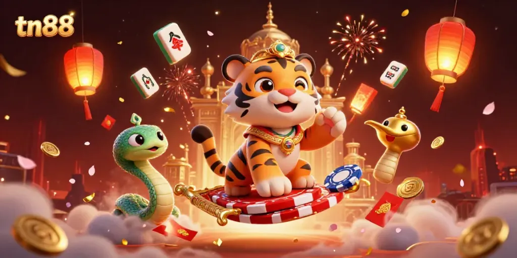 Experience thrilling gameplay at tn88 with a vibrant casino-themed scene featuring iconic characters and elements.