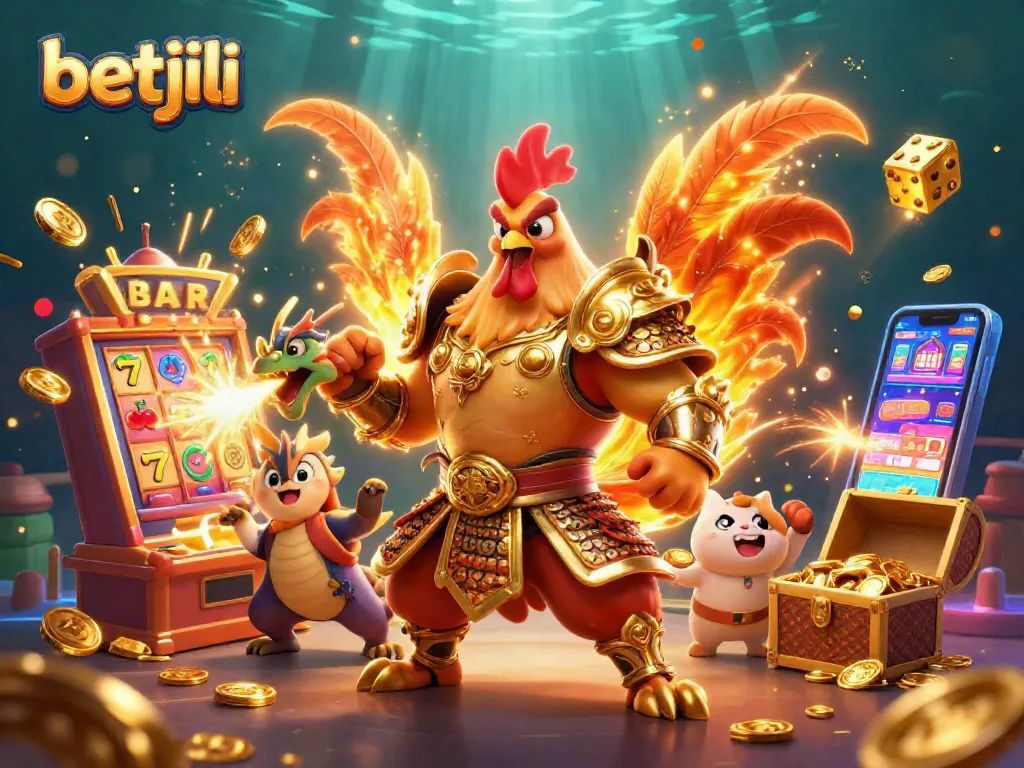 Betjili's dynamic casino scene featuring epic characters and exciting gaming elements for immersive play.