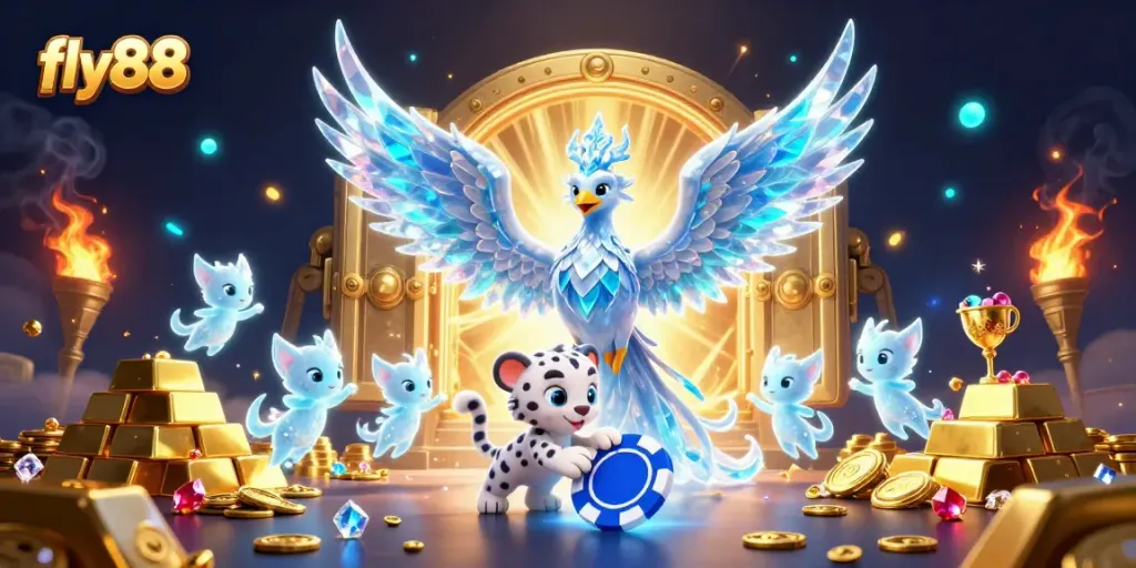 Experience thrilling moments with fly88’s vibrant casino visuals in an enchanting 3D illustration.