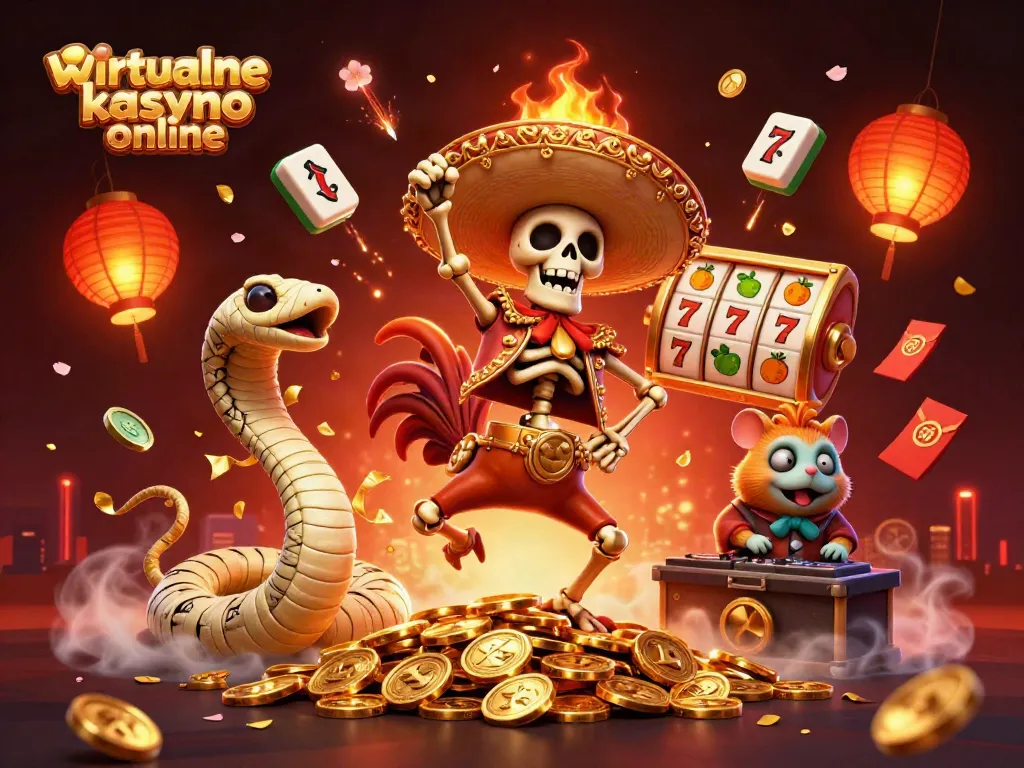 Experience the excitement of wirtualne kasyno online with thrilling characters celebrating victory.